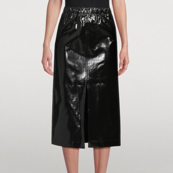 BNWT AW23 MAISON MARGIELA PATENT MIDI SKIRT 38 - Picture 1 of 11